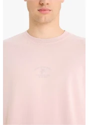 Defacto 100% Cotton Boxy Fit Crew Neck Back Printed Short Sleeve T-Shirt F5766Ax25Sm