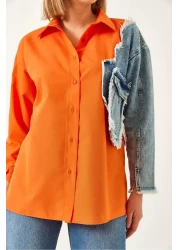 Bianco Lucci Women's Denim Piece Single Pocket Shirt 2669 60351324