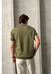 HYMAN تي شيرت تريكو بياقة بولو قطنية كبيرة الحجم للرجال