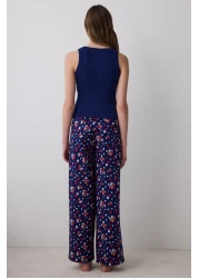 Penti Cherries Pants Navy Blue Pajama Set