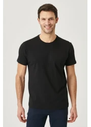 AC&Co / Altınyıldız Classics Men'sSlimFit Crew Neck 5-pieceBasicT-shirt Pack - 100% Cotton White Navy Black Khaki Gray