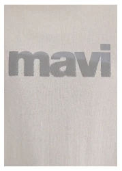 Mavi Logo Back Printed Gray T-Shirt Loose Fit / Loose Relaxed Cut 0612522 -70074