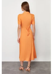  Collection Orange Midi Woven Shirt Dress TWOSS24EL00448
