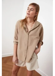  Collection Mink Loose Fit Cotton Woven Shirt TWOAW20GO0107