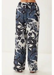 Lovelyİstanbul طقم بنطلون كيمونو صيفي منقوش من الفسكوز SMOKED BONE LJE0003