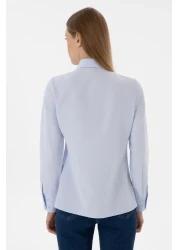U.S. Polo Assn. Women's Light Blue Long Sleeve Basic Shirt 50307726 -Vr003