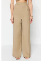 Collection Khaki Color Wide-Leg Woven Trousers - Iron-On Trace, Twoss23Pl00326