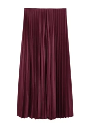  Collection Plum Pleated Maxi Skirt Twoss24Et00041