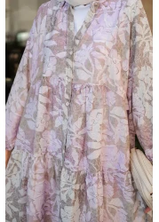 LOCCO Women's Pastel Floral Dress Lilac