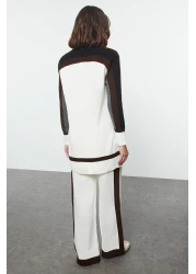  Modest طقم تريكو أبيض بياقة واقفة - TCTAW25US00030