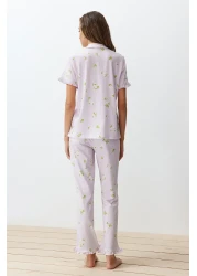  Collection Colorful Floral Print 100% Cotton RuFFle Sleepwear Set - THMSS24PT00227