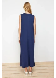  Modest Pack of 2 Navy Blue and Mink 100% Cotton Knitted Dress - TCTAW22UK0110