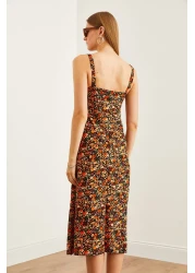 Olalook فستان منقوش متعدد الألوان بسحاب ELB-19000615 نسائي