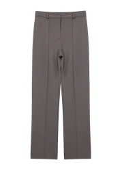  Collection High Waist Anthracite Straight Cut Trousers with Ribbed Detail - TWOSS21PL0093
