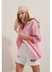 Bigdart 3900 قميص أساسي طويل كبير الحجم - وردي