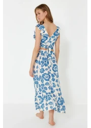  Collection زهرة نمط المنسوجة Flounce بلوزة تنورة الشاطئ البدلة TBESS19BB0102