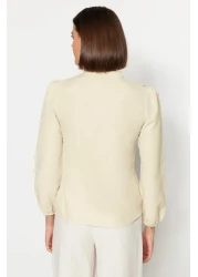  Collection Cotton Beige Lace Shirt - Regular Fit TWOSS20GO0044