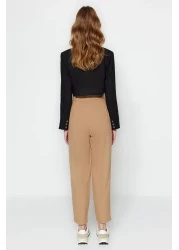  Collection Mink Carrot High Waist Polyviscose Woven Fabric Pants Twoss22Pl0280