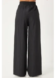 Happiness İstanbul سترة بالازو بحزام أسود ومجموعة محبوكة - BY00055