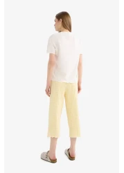 Defacto Pajama Sets Short Sleeve Top Flexible Waisted Long Bottom-Fall in Love F1595Ax25Sm