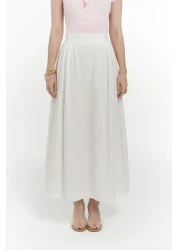 MAİ COLLECTİON تنورة طويلة بتفاصيل جسر ريا