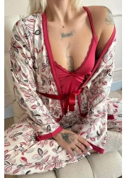 Pijamaevi طقم بيجامة نسائية محبوكة حصريًا من Red Flore