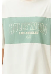  Collection Stone 100% Cotton Color Blocked City Printed Oversize/Wide Cut Knitted T-Shirt TWOSS24TS00079