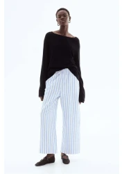 H&M Cropped Linen-blend Trousers