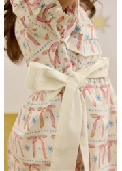 Fahhar Kids فستان منقوش برباط - شريط