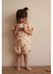 Oh La La Koala For Little Ones Peach Print Camisole Bottom Top Set