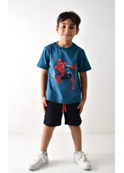 Banadamoda طقم شورت تي شيرت مطبوع للأولاد