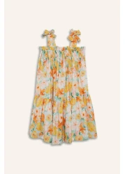 Defacto فستان بناتي بحزام مزين بالزهور Y6957A625SM