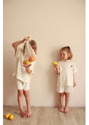 Oh La La Koala For Little Ones Olive Embroidered Polo Neck Shorts Set