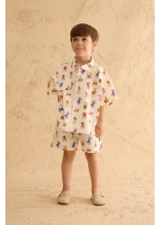 Fahhar Kids بدلة قميص زجزاج زوو إكرو