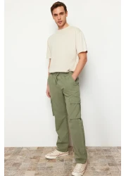  Collection Unisex Light Khaki Regular Fit - Elastic Waist Tied Cargo Pants Tmnss24Pl00003
