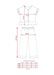 Minipodyum Girl's Buttoned Linen Summer Double Set