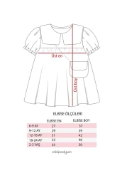 Minipodyum فستان بناتي مطرز بياقة موسلين 100% قطن مع حقيبة