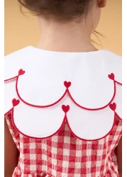 Minipodyum فستان صيفي بناتي بنمط جيوب وياقة مطرزة