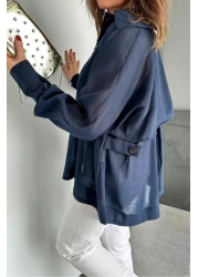 Suzi قميص بتصميم شيفون بأزرار 5002