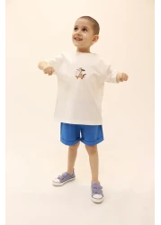 BALKABAĞI Catch Me Bro Boy's Summer Shorts Suit (2-9 Years) Mtye0063