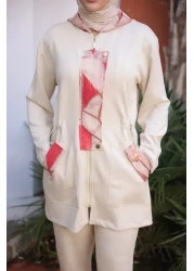 MİMİ Luxury Wear Hooded Zippered Hijab Tracksuit Set - Set of Two