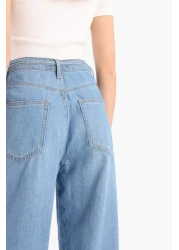 Defacto Wide Leg High Waist Wide Leg Long Soft Jean Trousers E1679Ax25Sm