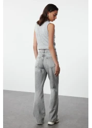  Collection Gray High Waist Wide Leg Wide Leg Jeans Twoaw25Je00178