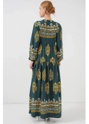 Bigdart فستان حجاب أخضر 7 أصلي منقوش 2423