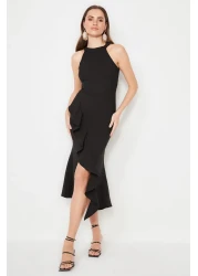  Collection Black Flounced Woven Stylish Evening Dress Night Graduation Dress Tpraw19Bb0144