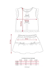 Minipodyum Girl's Balloon Skirt and Bow Detailed Summer Double Suit