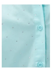 Koton قميص حجري كبير الحجم قطن بأكمام طويلة