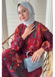 InStyle Bohemian Ethnic Pattern Red Viscose Dress