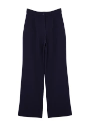  Collection High Waist Wide Leg Dark Navy Pleated Trousers - Twoaw21Pl0076