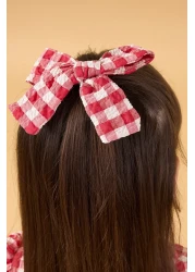 Minipodyum فستان بالون بإبزيم منقوش من القماش القطني للفتيات